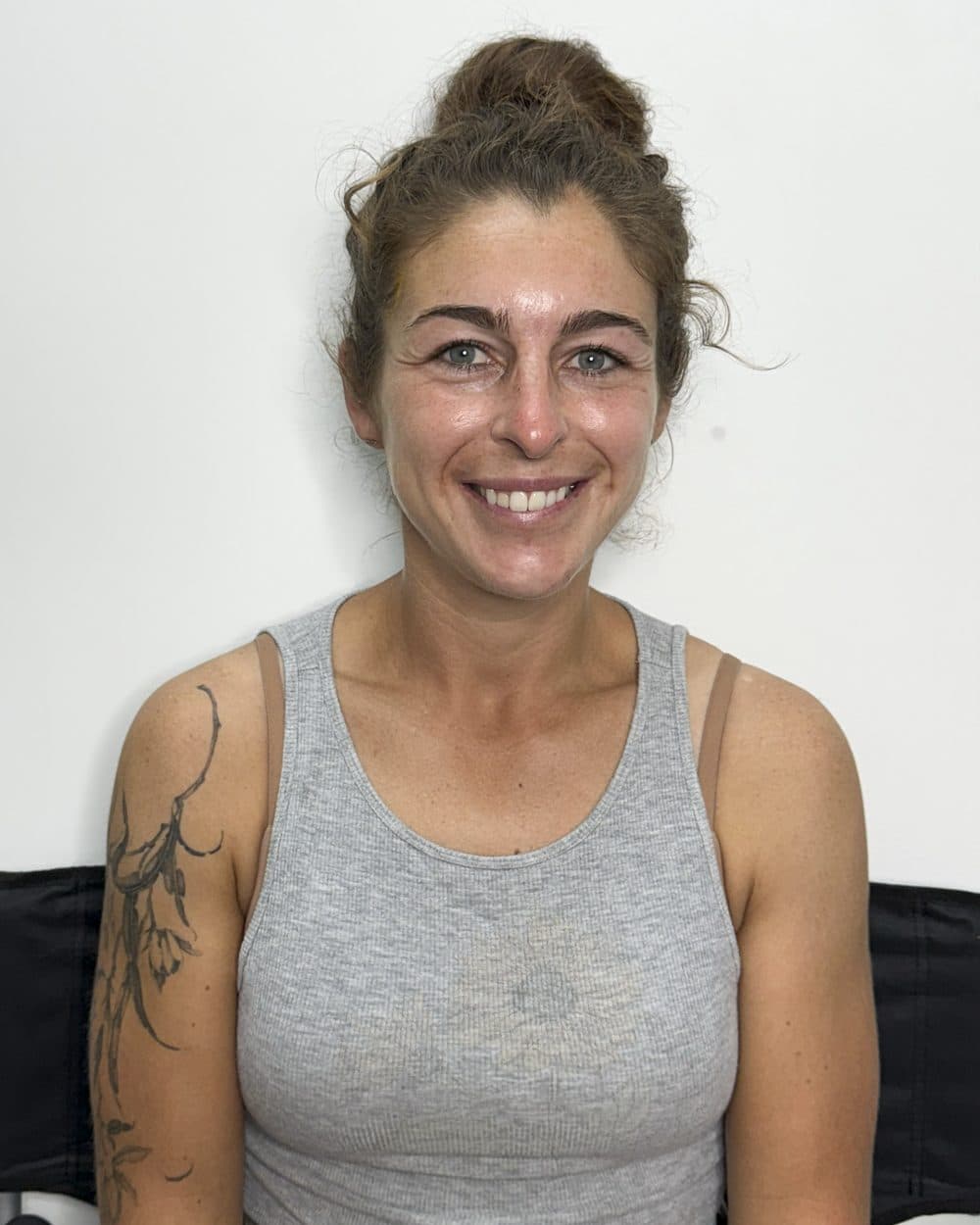 Before: client with a tattoo sleeve when she arrived